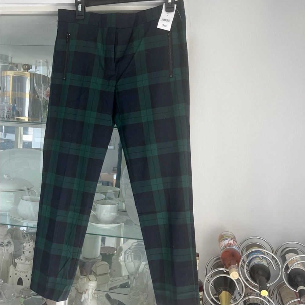 Women’s Green and Navy Plaid Pants